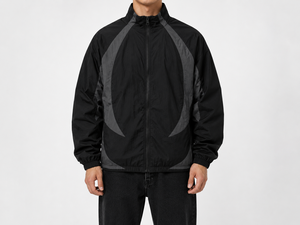 Wholesale Customizable Hooded <b>Racer</b> Starter Windbreaker <b>Jacket</b> Windproof Quarter-Zip Loose fit custom front back logo Autumn fit - Product Image 1