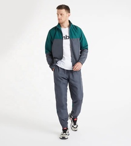 Ensemble veste coupe-vent à capuche et pantalon de jogging pour homme, color block, léger, coupe-vent, séchage rapide, spandex/polyester, vêtements de sport avec logo - Product Image 2