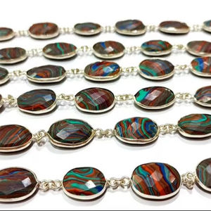Cadena con Conector de Cuarzo Fordite en Forma Libre Briolette de 10x15mm - Product Image 2