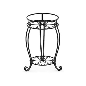 Long Flower <b>Pot</b> <b>Stand</b> Indoor Outdoor Plant Holder Round Iron Base - Product Image 3