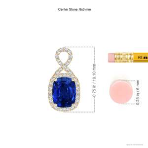 Colgante Infinito de Oro Sólido de 14K con Esmeralda Rectangular de 8*6mm y 1.25Ct, para Collar, Hermoso Colgante para Fiestas - Product Image 2