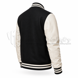 Chaqueta Universitaria Negra Personalizada, Chaqueta de Béisbol de Lana, Resistente al Viento, Transpirable, Ecológica, Unisex, Fabricante OEM al por Mayor - Product Image 6