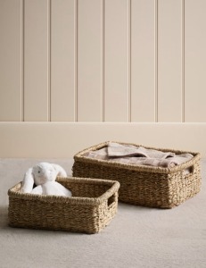 Set of 2 Seagrass <b>Rectangular</b> <b>Baskets</b> Handmade Storage <b>Basket</b> Wholesale eco-friendly Made in Viet Nam - Product Image 2