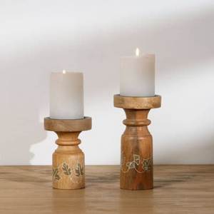 Porte-bougie en bois naturel, écologique, fait main, accessoire de décoration pour la maison, le bureau, les restaurants et les mariages - Product Image 5
