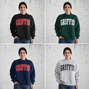 Pull à col montant pour femmes Griffis, broderie personnalisée de lettres grecques, vêtements d'ambiance de confrérie, tricots en gros - Product Image 5