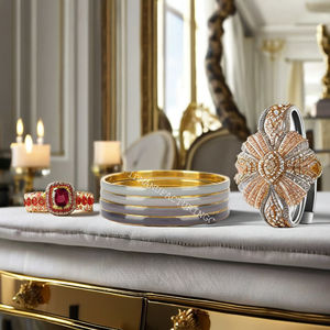 Color Fashion <b>Bangles</b> <b>Glass</b> with Metal <b>Bangle</b> Set Fashion Jewelry & Accessories Handmade Direct Factory Sale - Product Image 1