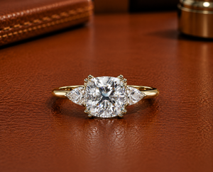 Fine Jewelry 14K Pure Gold <b>Cushion</b> Cut Three Stone Lab Grown Diamond 2.00 ct IGI CERTIFIED <b>Ring</b> For Womens jewelry <b>wedding</b> <b>Rings</b> - Product Image 1