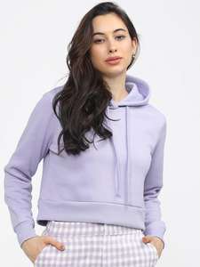 Sudadera con Capucha Personalizada para Mujer, Color Lavanda Sólido, Felpa Suave, Manga Larga, Estilo Casual Urbano, Invierno - Product Image 5