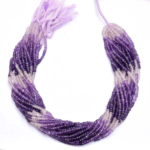 Rare Amethyst 3mm-4mm Faceted Rondelle Bead Natural Multi Amethyst Semiprecious Gemstone <b>Hand</b> Cut Loose Beads for Jewelry Making - Product Image 2