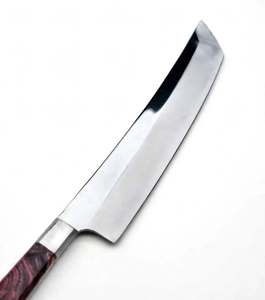 Couteau à découper de style japonais en acier inoxydable artisanal avec manche en bois stabilisé - Product Image 6