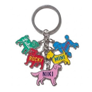 Custom Bag Charms Luxury Mini <b>Metal</b> Double Charm Keychain Multi-charm Enameled <b>Key</b> <b>Chain</b> - Product Image 1