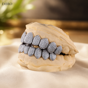 Grillz Hip Hop plaqué or, bijoux dentaires en moissanite, diamant taille ronde, unisexe, pour soirée - Product Image 2