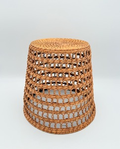 Cesta redonda grande de malla de ratán, perfecta para dormitorio, baño, uso doméstico y almacenamiento de comestibles en la cocina. - Product Image 2