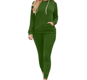 <b>Lightweight</b> Winter Warm Eco-Friendly Fleece Hooded 2 in 1 Design Women's Tracksuit Training Wear Comfortable Breathable Sets - Product Image 2