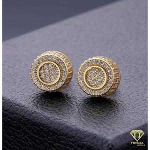Luxury Round Cluster <b>Moissanite</b> Diamond Stud <b>Earrings</b> 925 Sterling Silver Premium Sparkling Jewelry Gift - Product Image 5