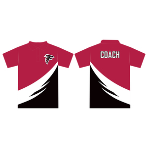Men's Red <b>Coach</b> Polo Shirt Short Sleeve Breathable Knitted Polyester Casual Design Heat Transfer Printing - Product Image 1