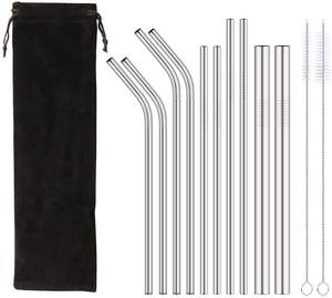 Lot de pailles réutilisables classiques en acier inoxydable Surtechs International 20oz, noir, or rose, argent, personnalisables, portables, pour la vente en gros - Product Image 3