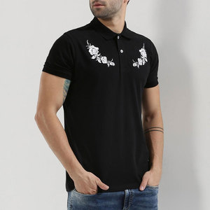 Polo en coton brodé élégant et respirant pour un confort quotidien - Product Image 1