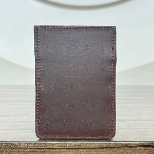 กระเป๋าใส่บัตรหนังแท้ลายดอกไม้สีฟ้าครามสไตล์ตะวันตก สำหรับทุกเพศ ดีไซน์เรียบง่ายทันสมัย - Product Image 6