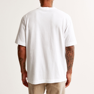 เสื้อยืดคอตตอนถักพิมพ์ลายตามสั่งสำหรับผู้ชาย 100% คุณภาพหรู คอริบ โอ-เนค ทรงหลวม สตรีทแวร์ ทรงปกติ - Product Image 3