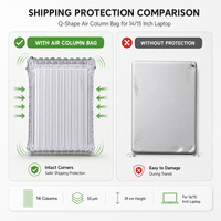 Bolsa Inflable Protectora de Aire en Forma de Q de 14 Columnas para Laptop de 14/15 Pulgadas, 55um PA PE, a Prueba de Golpes, Personalizada de Fábrica