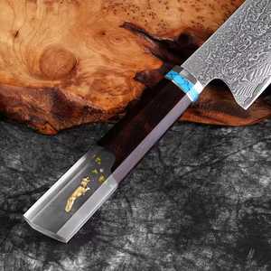 Cuchillo de Chef de Acero de Damasco Ecológico Hecho a Mano con Mango de Resina, Acabado de Alto Brillo, Apto para Lavavajillas, Fabricante OEM ODM - Product Image 4