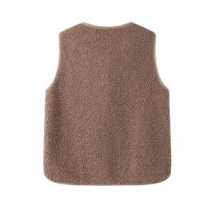Gilet décontracté sans manches en polaire de laine pour femme, col en V, fermeture éclair, imperméable, écologique, doux, doublure sherpa, poches, pour le quotidien - Product Image 3