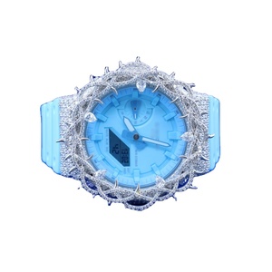 นาฬิกาข้อมือผู้ชายสุดหรู ดีไซน์ทันสมัย ขนาด 40 มม. สายสแตนเลส กระจกแซฟไฟร์ ประดับโมอิสซาไนต์ สายหนังสั่งทำพิเศษ สีขาว - Product Image 1