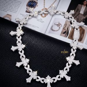 18K Gold <b>Iced</b> <b>Out</b> Cross Link <b>Chain</b> Necklace Premium Pave Diamond Luxury <b>Chain</b> - Product Image 5