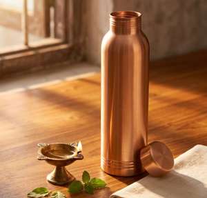 Handcrafted <b>Smooth</b> <b>Brushed</b> Rose Gold Pure Copper Water Bottle Copper Drinkware For Home Travel And Party Use - Product Image 6