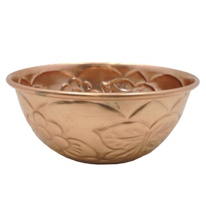 Vente en gros de bol de fruits à salade rond en vrac Bol en métal avec finition en cuivre Bol en aluminium pour hôtel Emballé dans des cartons - Product Image 1
