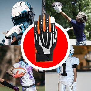 Black Orange White Outdoor Sports Gloves Breathable Palm For Football Use - Product Image 2