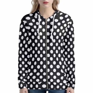 Sweat-shirt à capuche en coton tricoté à pois marron pour femme, coupe oversize avec épaules tombantes et poches, style streetwear décontracté pour l'automne - Product Image 5