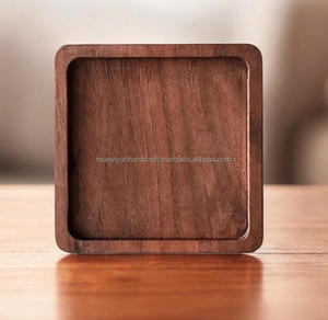 Bonne qualité 100% Original bois noyer sous-verre Design de luxe écologique Logo personnalisé et Design carré utilisation de mariage à domicile - Product Image 5