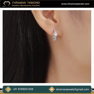 Luxury 925 Sterling <b>Silver</b> Gold Plated Mini <b>Hoop</b> <b>Earrings</b> Women High Quality Custom Lab Grown Diamond Engagement Party Weddings - Product Image 4