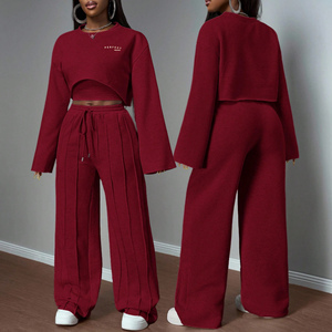 Ensemble sweat-shirt et pantalon de survêtement pour femme, qualité supérieure, coton molletonné, sweat-shirt oversize, ensemble 3 pièces, survêtements personnalisés, joggers - Product Image 4