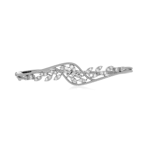 Bracelet élégant en or blanc 14 carats avec accents de diamants de laboratoire, design ouvert, finition contemporaine élégante, bijoux de luxe pour homme, 13,97 g - Product Image 2