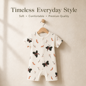 Combinaison courte à manches courtes pour bébé unisexe en coton 100% côtelé |   Ensemble respirant à fermeture à pression pour bébé, tenue d'été douce pour tous les jours - Product Image 4