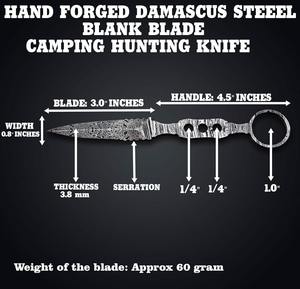 Cuchillo de Acero de Damasco Forjado a Mano con Hoja de 3 Pulgadas, Punta Caída, Herramienta para Camping y Caza, Logotipo Personalizado OEM, Ultra Afilado - Product Image 4