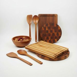 Planche à découper en bois avec rainure pour jus, durable, sans danger pour les aliments, planche de boucher de cuisine, durable, compatible lave-vaisselle, Vietnam - Product Image 4