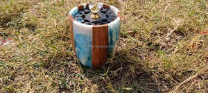 Quemador de incienso de resina de lujo hecho a mano, mabkhara árabe moderna, regalos de Ramadán y Eid, decoración - Product Image 4