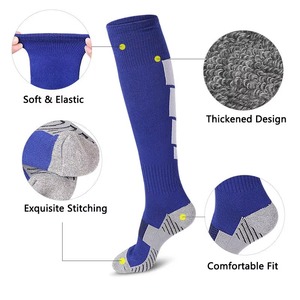 Custom Eco-Friendly Striped Soccer <b>Socks</b> Breathable Bottom Logo Knee High for Men Women Youth Team <b>Training</b> - Product Image 2