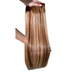 Super Hottest Item For Summer Best Selling Soft Cheap Bone Straight Human Hair Extensions Cabelo Humano Genius Weft 613 Bundles