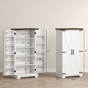 Mobile dispensa moderno in legno massello con pannelli in MDF e compensato - Product Image 3