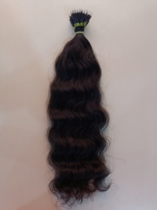 Extensions de cheveux naturels bouclés indiens à pointe nano, 100 % vierges Remy, pré-collées à la kératine, trame invisible sans couture avec perles - Product Image 4