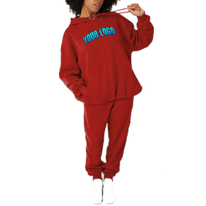 Ensemble de jogging respirant pour femme, sweat-shirt court uni personnalisé pour l'hiver, coupe classique, et pantalon de survêtement - Product Image 4