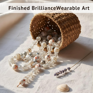 Cuentas Sueltas de Vidrio Lampwork Blanco Hechas a Mano, Tamaños Variados, Formas Múltiples, Separadores Decorativos, Hilo de 8 Pulgadas de Largo para Manualidades con Cuentas - Product Image 6