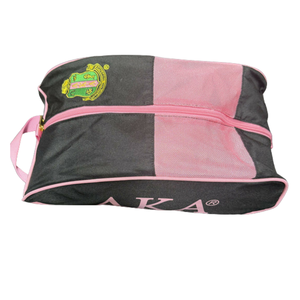 AKA USB Port Backpack <b>Black</b> Pink Laptop School Travel Backpack Embroidered Crest Large Capacity Book Bag with USB Charging Port - Product Image 1