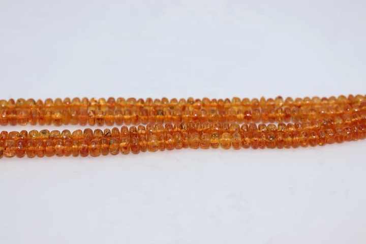 New Arrival Spessartite Garnet Smooth Rondelle Beads Fanta Garnet Plain Beads 4-6mm Jewelry Making Wholesale Precious Ruby Beads