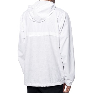 <b>White</b> Color <b>Men</b> Plain Canvas 100% Nylon Eco-Friendly Quick Dry Best Quality Half Zip Windbreaker Anorak <b>Jackets</b> Waterproof - Product Image 3